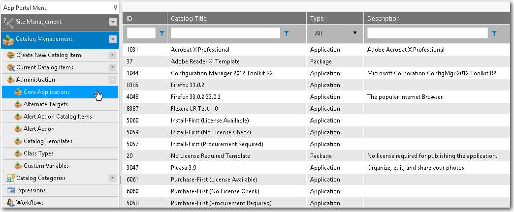 Core Applications View